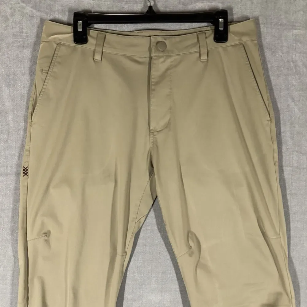 Rhone Commuter Pants Mens 32x31 Khaki Tan Beige Slim Fit Stretch 5-Pocket Travel